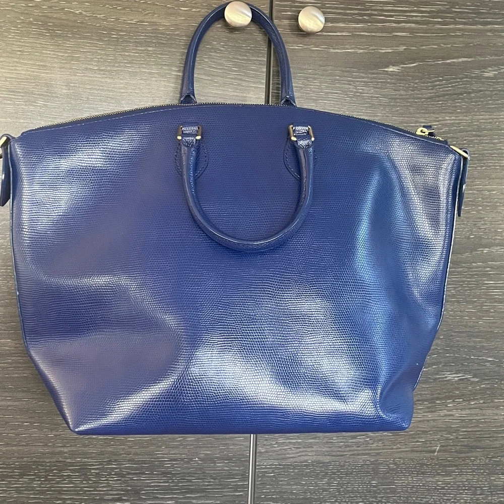 Dooney & Bourke Dark Royal Leather Large Tote - Picture 5 of 16